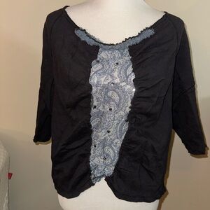 FP Movement by Free People Black Top with Blue Lace